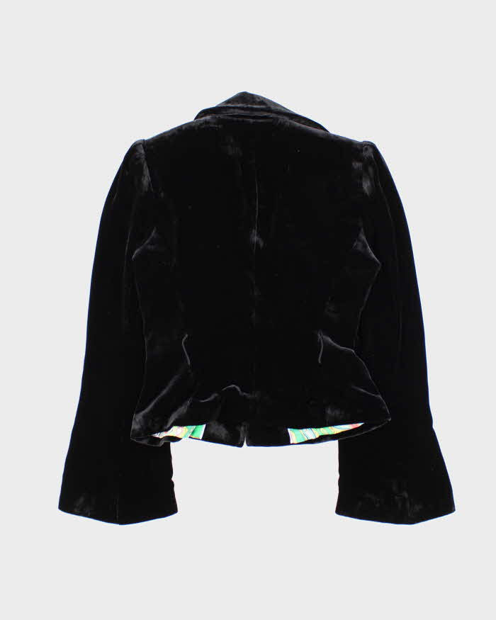 Vintage Y2K 00s Women's Till The End Velour Silk Lined Flared Cuff Blazer - XS