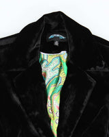 Vintage Y2K 00s Women's Till The End Velour Silk Lined Flared Cuff Blazer - XS