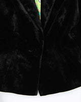 Vintage Y2K 00s Women's Till The End Velour Silk Lined Flared Cuff Blazer - XS
