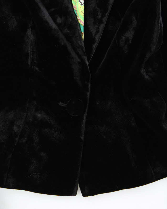 Vintage Y2K 00s Women's Till The End Velour Silk Lined Flared Cuff Blazer - XS