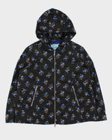 Vintage Women's Prada Floral Print Classic Sleeve Badge Hooded Windbreaker - L