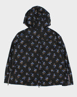Vintage Women's Prada Floral Print Classic Sleeve Badge Hooded Windbreaker - L