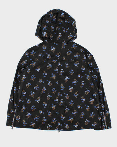 Vintage Women's Prada Floral Print Classic Sleeve Badge Hooded Windbreaker - L