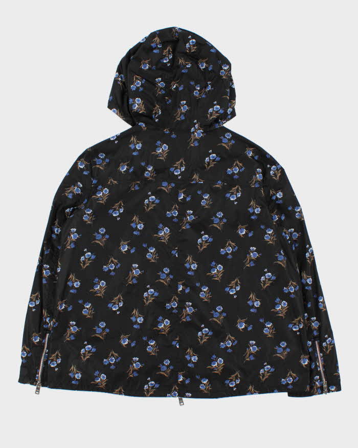 Vintage Women's Prada Floral Print Classic Sleeve Badge Hooded Windbreaker - L