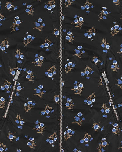 Vintage Women's Prada Floral Print Classic Sleeve Badge Hooded Windbreaker - L