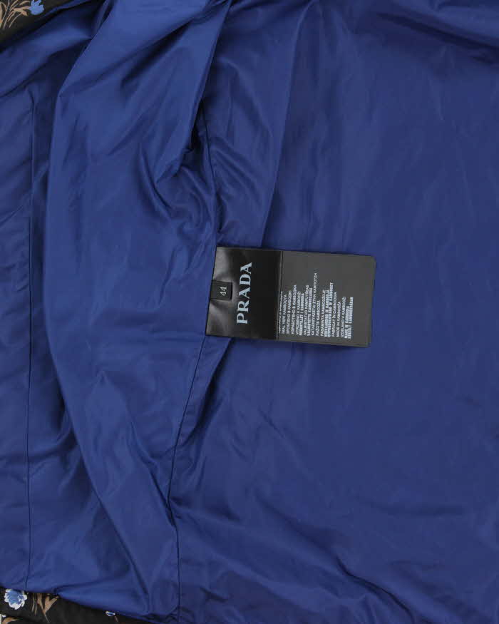 Vintage Women's Prada Floral Print Classic Sleeve Badge Hooded Windbreaker - L