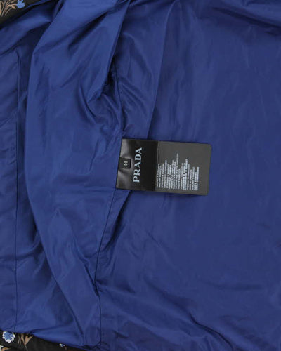 Vintage Women's Prada Floral Print Classic Sleeve Badge Hooded Windbreaker - L