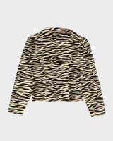 Vintage 90s Morgan De Toi Short Faux Fur Zebra Print Jacket - S