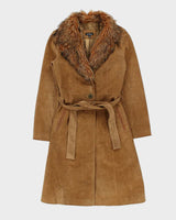 Vintage 90s 00s Le Chateau Suede Long Coat - S