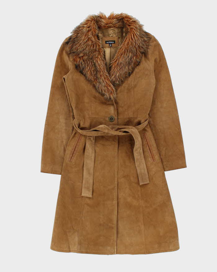 Vintage 90s 00s Le Chateau Suede Long Coat - S