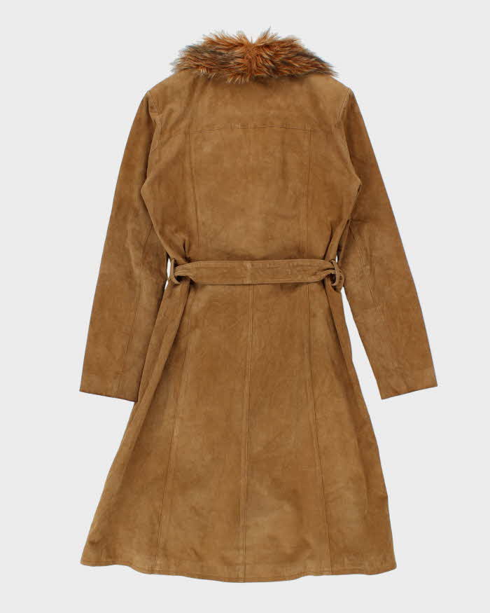 Vintage 90s 00s Le Chateau Suede Long Coat - S