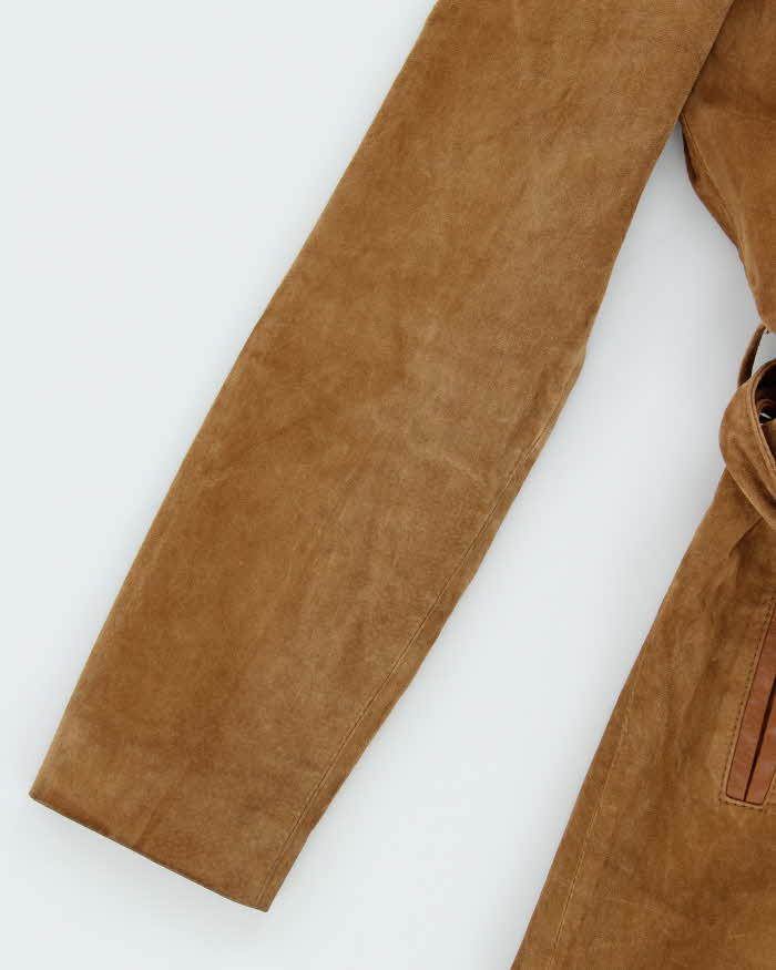 Vintage 90s 00s Le Chateau Suede Long Coat - S