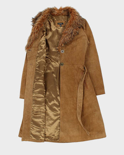 Vintage 90s 00s Le Chateau Suede Long Coat - S