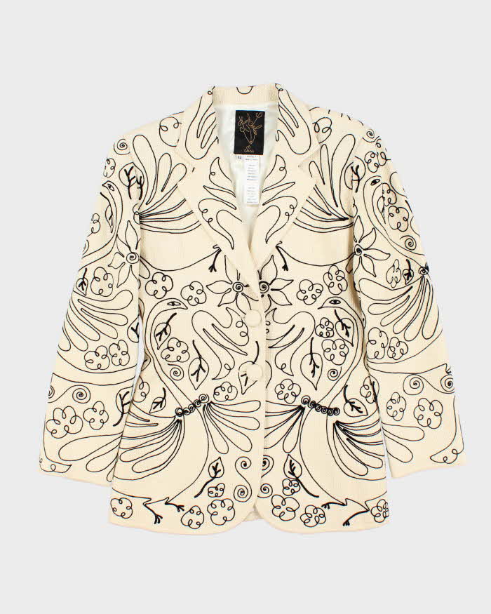 Vintage Franck Sorbier Embroidered Silk Blazer Jacket - S