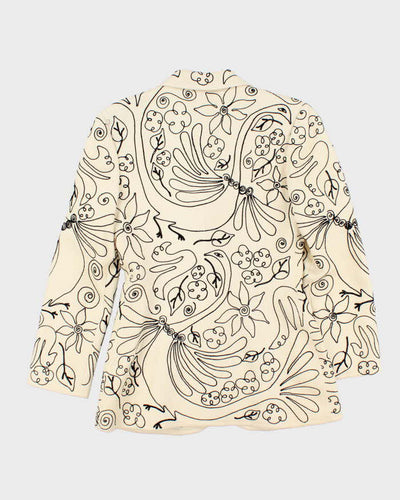 Vintage Franck Sorbier Embroidered Silk Blazer Jacket - S