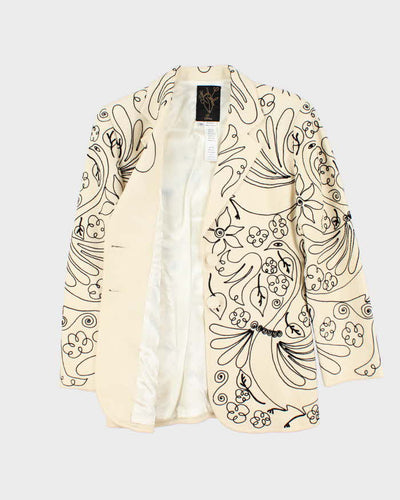 Vintage Franck Sorbier Embroidered Silk Blazer Jacket - S