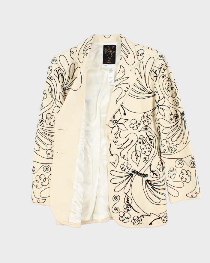 Vintage Franck Sorbier Embroidered Silk Blazer Jacket - S