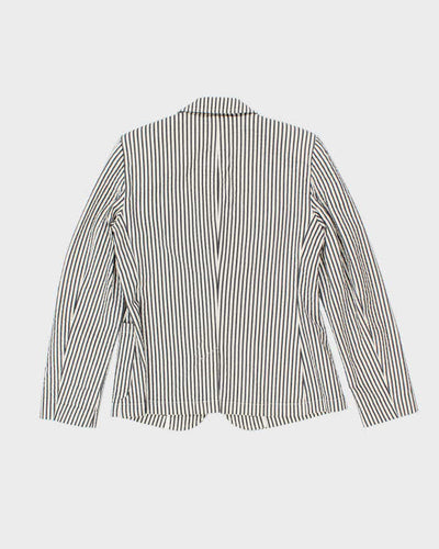 Vintage 00s Lauren Ralph Lauren Pinstriped Chain Crest Casual Blazer - M
