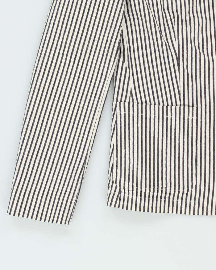 Vintage 00s Lauren Ralph Lauren Pinstriped Chain Crest Casual Blazer - M