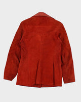 Vintage 1970s Women's Texas Burnt Orange Suede Leather Jacket - L