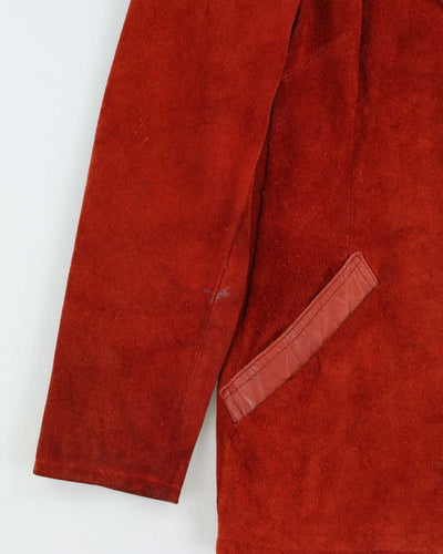 Vintage 1970s Women's Texas Burnt Orange Suede Leather Jacket - L