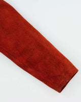 Vintage 1970s Women's Texas Burnt Orange Suede Leather Jacket - L