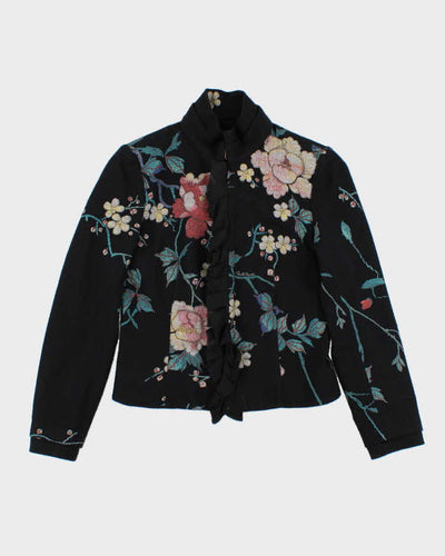 Vintage Roberto Cavalli Wool Lightweight Floral Blazer - S