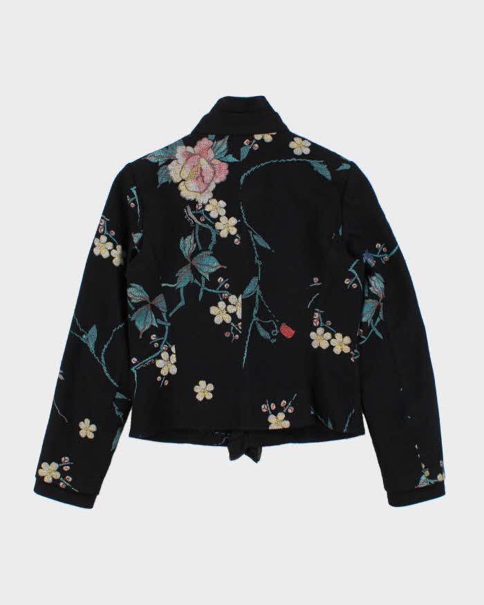 Vintage Roberto Cavalli Wool Lightweight Floral Blazer - S