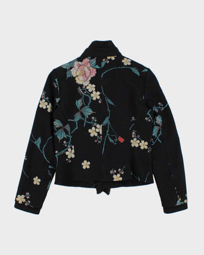 Vintage Roberto Cavalli Wool Lightweight Floral Blazer - S