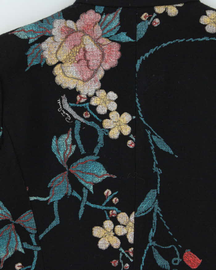 Vintage Roberto Cavalli Wool Lightweight Floral Blazer - S