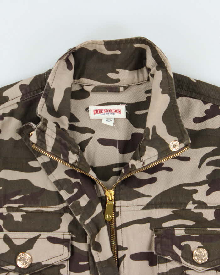Vintage Women's True Religion Camouflage Military Cotton Chore Jacket - M