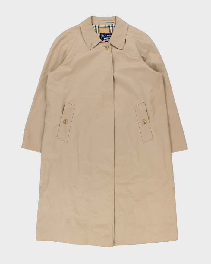 Vintage 1980s Women's Burberry Nova Check Lined Classic Oversized Mac - L