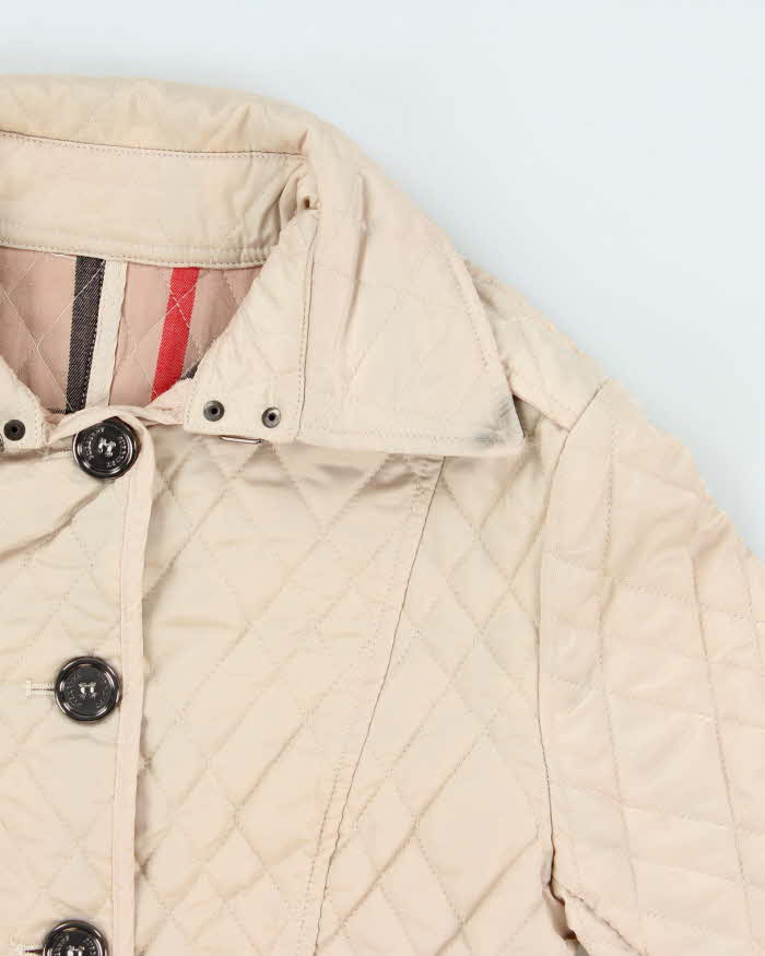 Vintage 00s Women's Burberry Nova Check Lined Quilted Fitted Jacket - M