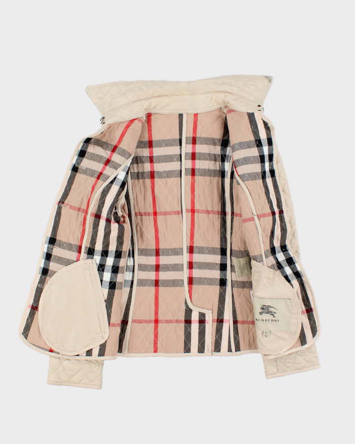 Vintage 00s Women's Burberry Nova Check Lined Quilted Fitted Jacket - M