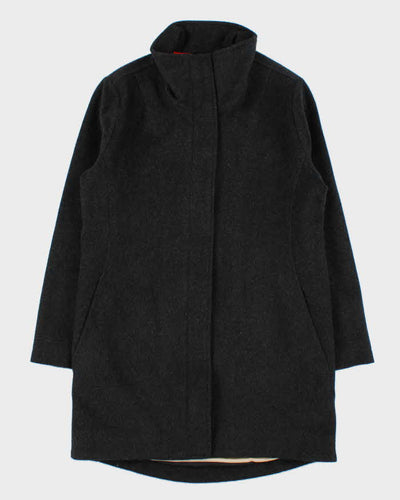 Vintage Women's Grey Pendleton Cascade Wool Zip-Up Oversized Overcoat - S