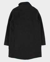 Vintage Women's Grey Pendleton Cascade Wool Zip-Up Oversized Overcoat - S