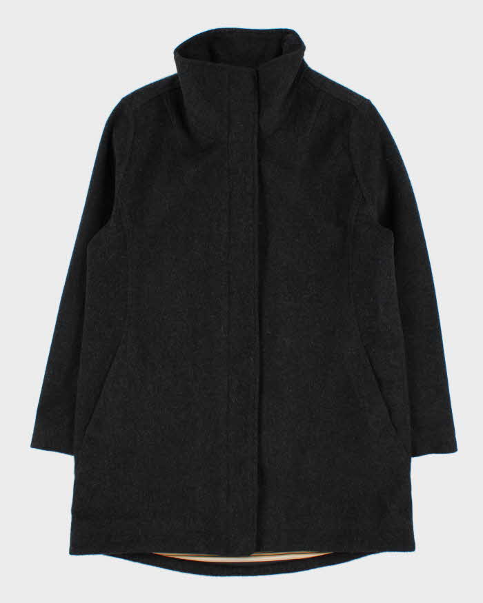 Vintage Women's Grey Pendleton Cascade Wool Zip-Up Oversized Overcoat - M