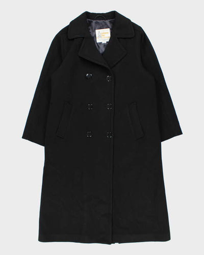 Vintage 1990s Women's Black London Fog Kensington Wool Oversized Trench Coat - XL