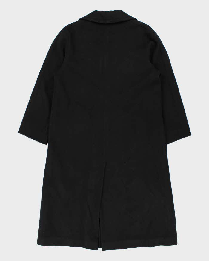 Vintage 1990s Women's Black London Fog Kensington Wool Oversized Trench Coat - XL