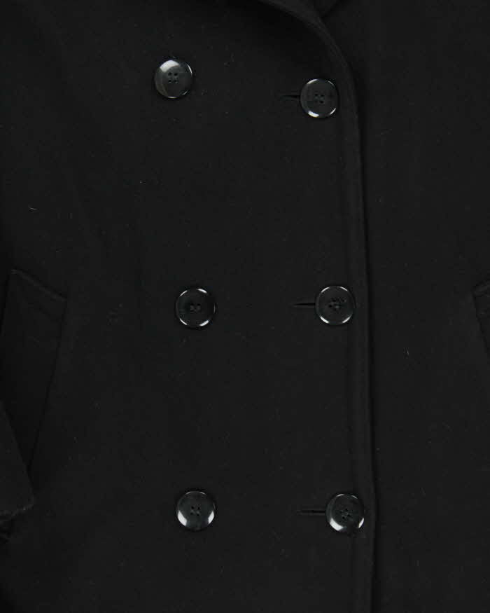 Vintage 1990s Women's Black London Fog Kensington Wool Oversized Trench Coat - XL