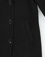 Vintage 1990s Women's Black London Fog Kensington Wool Oversized Trench Coat - XL