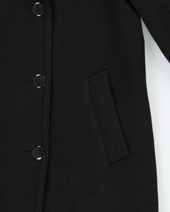 Vintage 1990s Women's Black London Fog Kensington Wool Oversized Trench Coat - XL