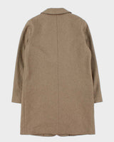 Vintage Women's A.P.C Brown Wool Single Breasted Overcoat - M