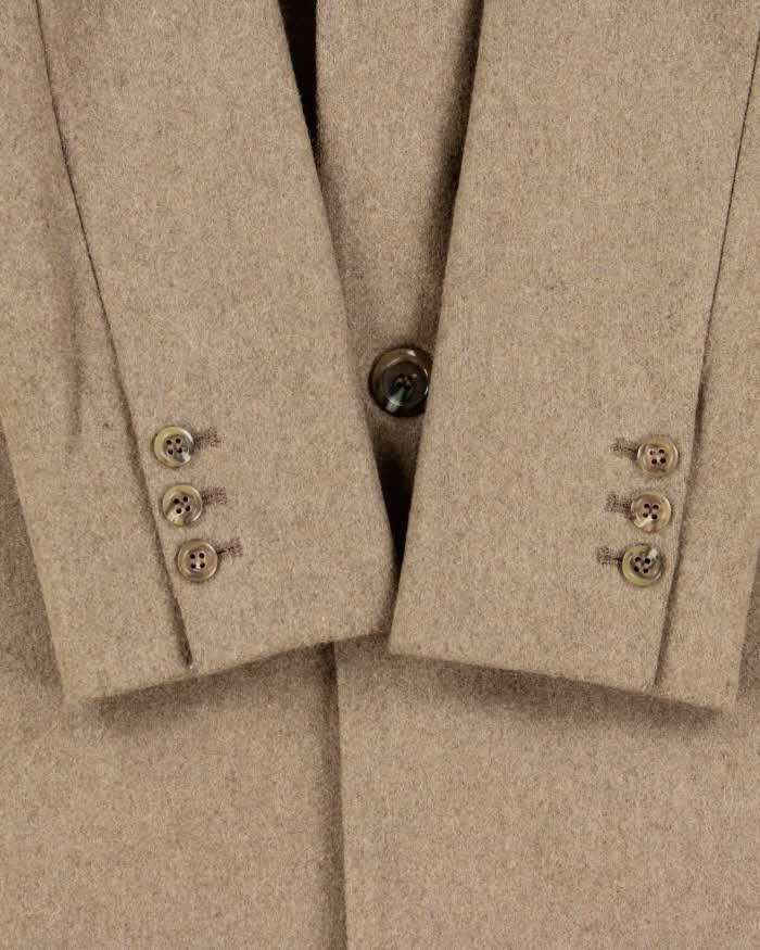 Vintage Women's A.P.C Brown Wool Single Breasted Overcoat - M
