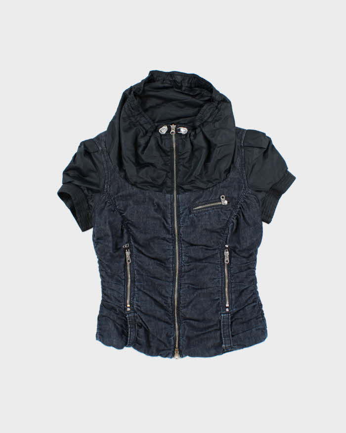 Vintage Y2k 00s Miss Sixty Denim Puffy Sleeveless Jacket - S