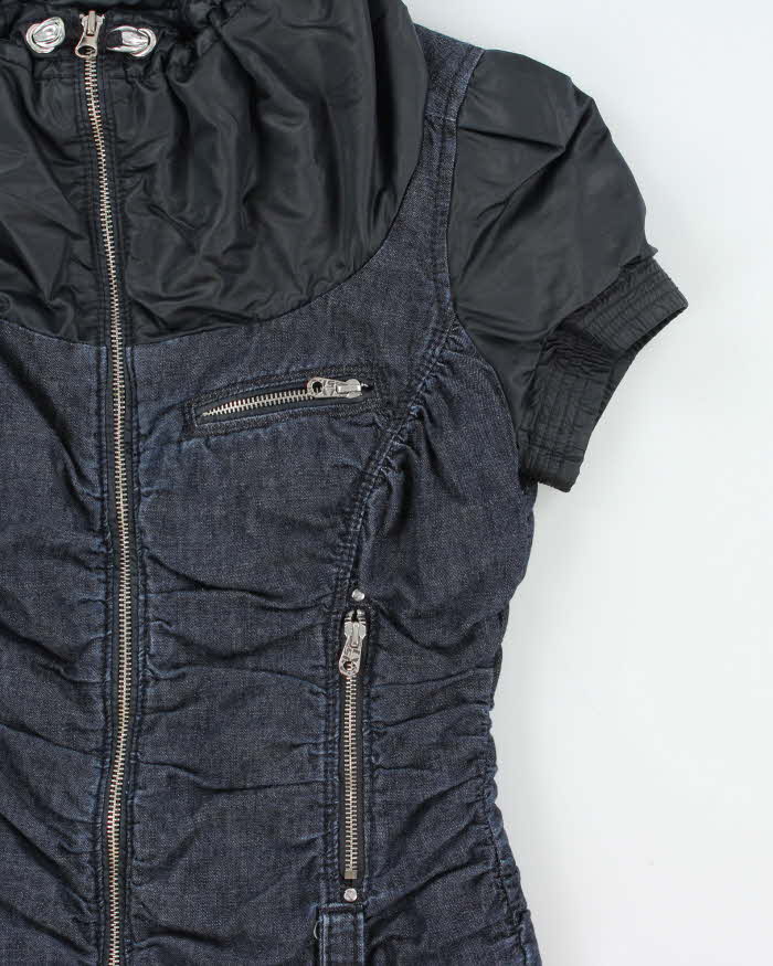 Vintage Y2k 00s Miss Sixty Denim Puffy Sleeveless Jacket - S