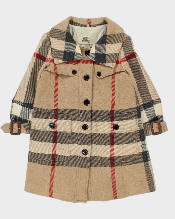 Vintage Y2K 00s Women's Burberry Nova Check Oversized Feature Wool Overcoat - XS