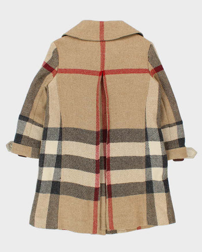 Vintage Y2K 00s Women's Burberry Nova Check Oversized Feature Wool Overcoat - XS
