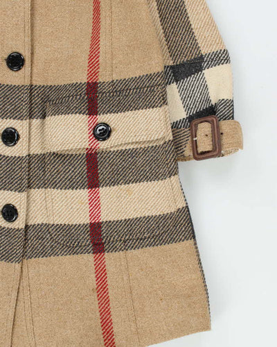 Vintage Y2K 00s Women's Burberry Nova Check Oversized Feature Wool Overcoat - XS