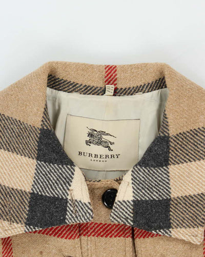 Vintage Y2K 00s Women's Burberry Nova Check Oversized Feature Wool Overcoat - XS